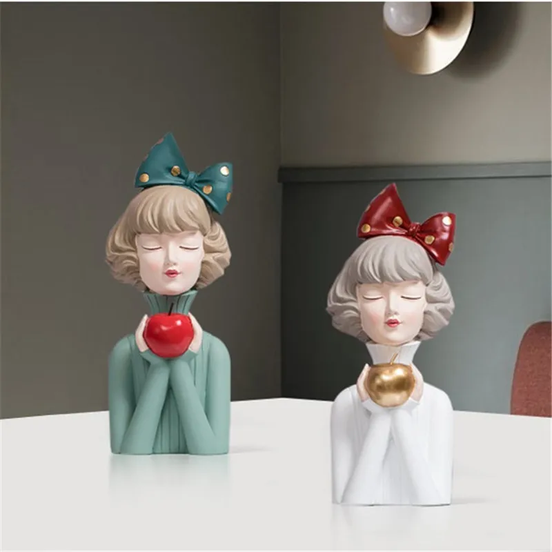 Современный домашний декор креативная Смола безопасная Скульптура девушки