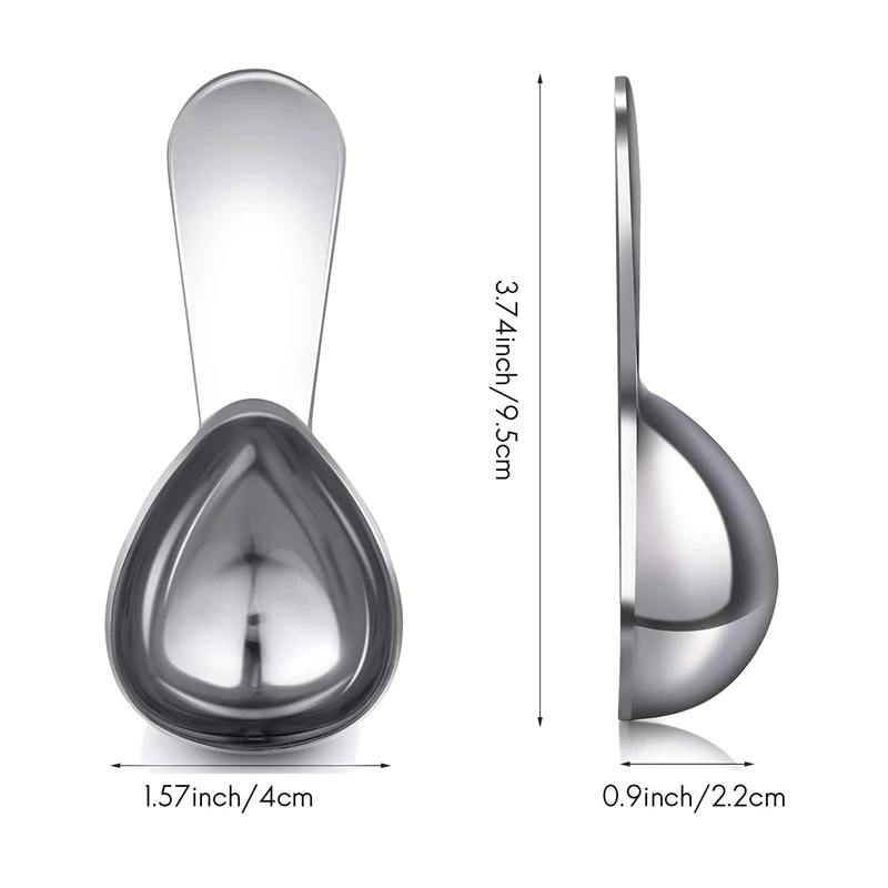 2 Pieces Coffee Scoop Stainless Steel Short Handle Tablespoon Measuring Spoons for Tea Sugar 15 Ml | Дом и сад