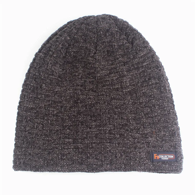 Xthree синель зимняя шапка для мужчин облегающие шапки вязаная шарф с подкладкой