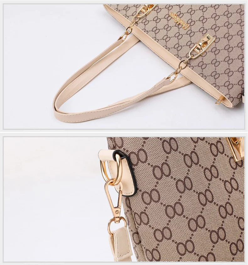 Autumn New Fashion Women's Bag 6 Piece Set Plaid Bag Lady Slung Hand Bag Shoulder Messenger Composite Bag
