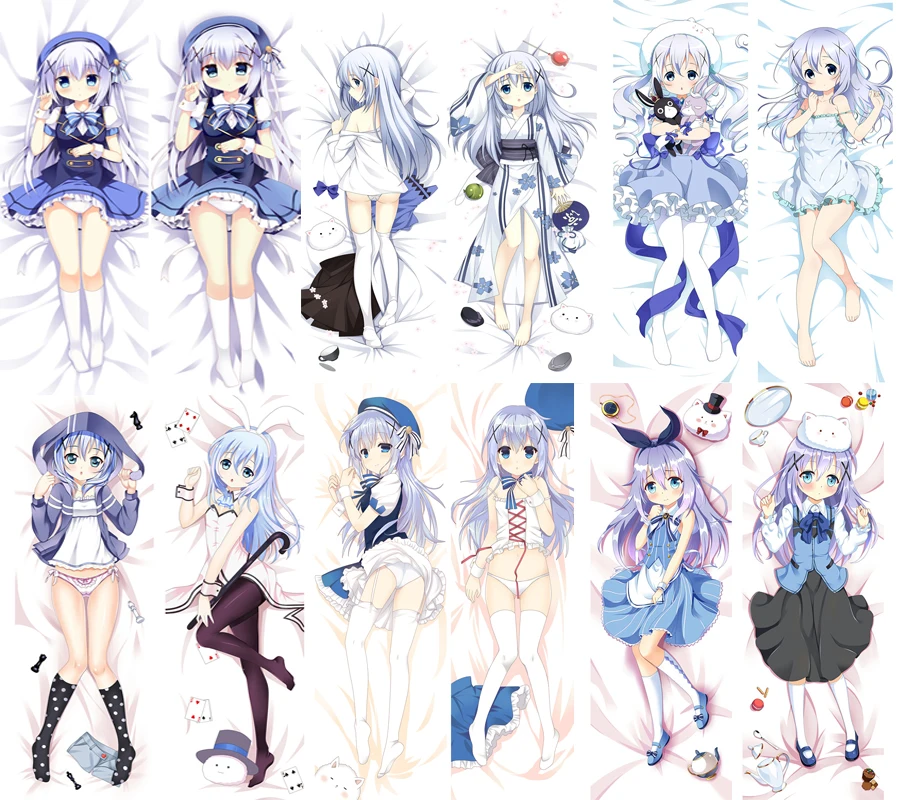 Coscase гочумон ва Усаги Десу ка? Наволочка для подушки в стиле японского аниме кафуу