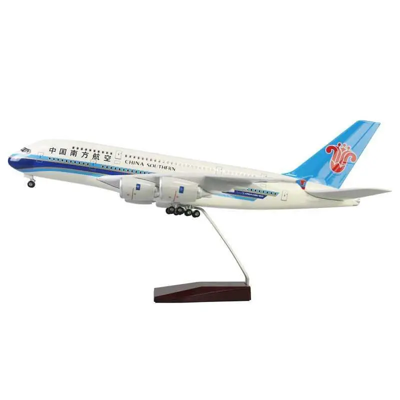 

New Hot Airbus a380 aircraft model with wheels and lights prototype aircraft civil aviation aircraft model decoration Cool