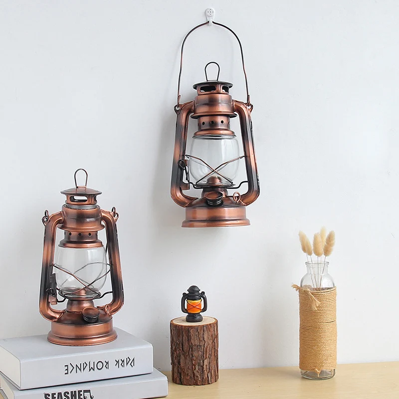 

24cm Retro Classic Kerosene Lamp Camping Kerosene Lanterns Wick Portable Lights Portable Bar Coffee Shop Adornment Oil Lamp