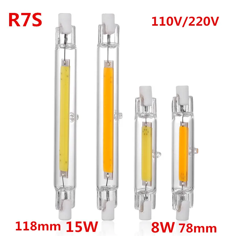 

Сверхъяркая приглушаемая Светодиодная лампа R7S COB, галогенный прожектор, 78 мм, 118 мм, 110 В переменного тока, 220 В, энергосберегающее освещение