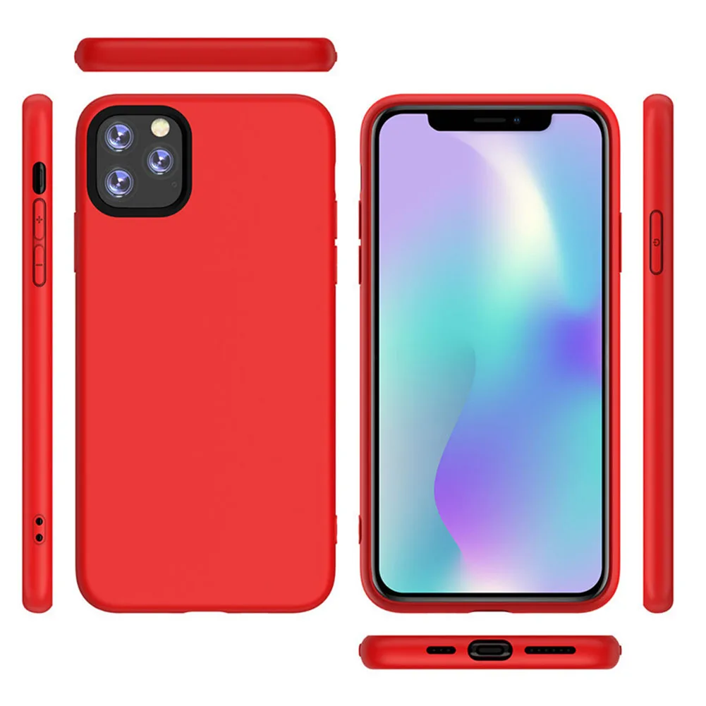 Жидкий силиконовый чехол для iPhone 11 Pro MAX X XR XS карамельный цвет тонкий мягкий
