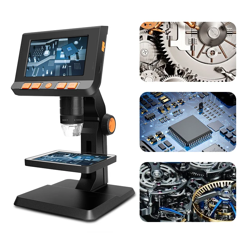 Цифровой микроскоп с ЖК-дисплеем 4 3 дюйма ручной USB-микроскоп увеличением 50X-1000X