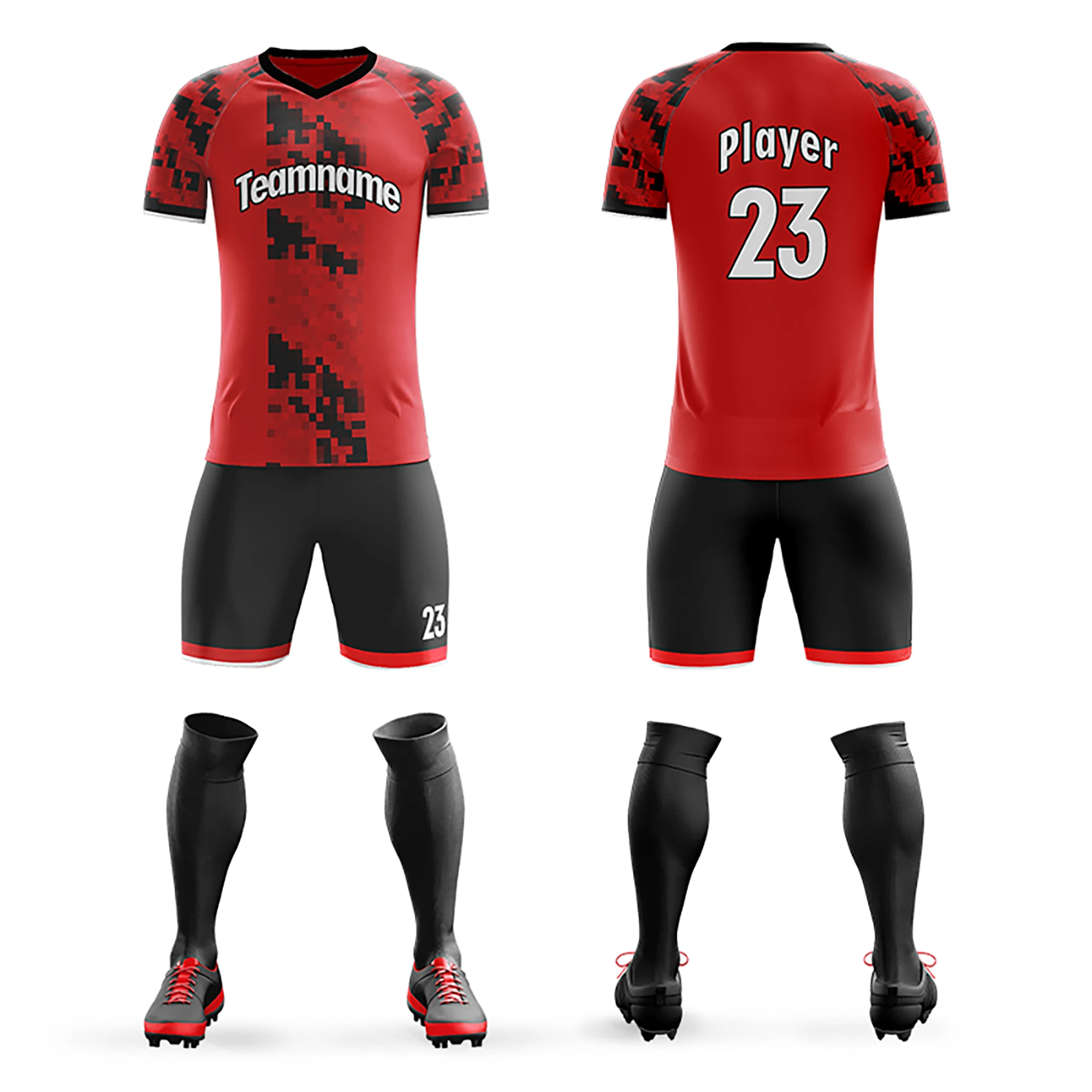 

Wholesale Custom Soccer Jerseys Set Full Sublimation Printed Striped Soccer Jerseys Club Team Football Training Uniform Suit Men