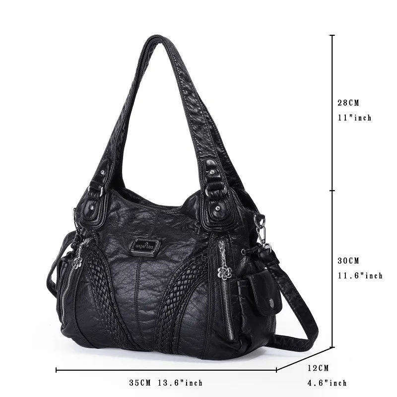 Angelkiss Для женщин Top handle Satchel Сумки Сумка Tote из стираной кожи Кошельки Сумка|handbag