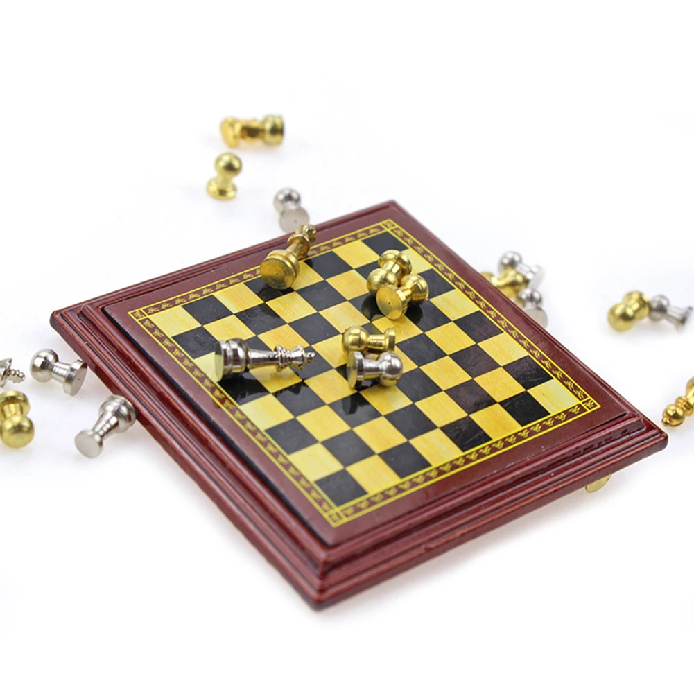 

Non-Magnetic International Chess Table Model House Decoration Non-Magnetic Miniature Food Play Scene Model Doll House