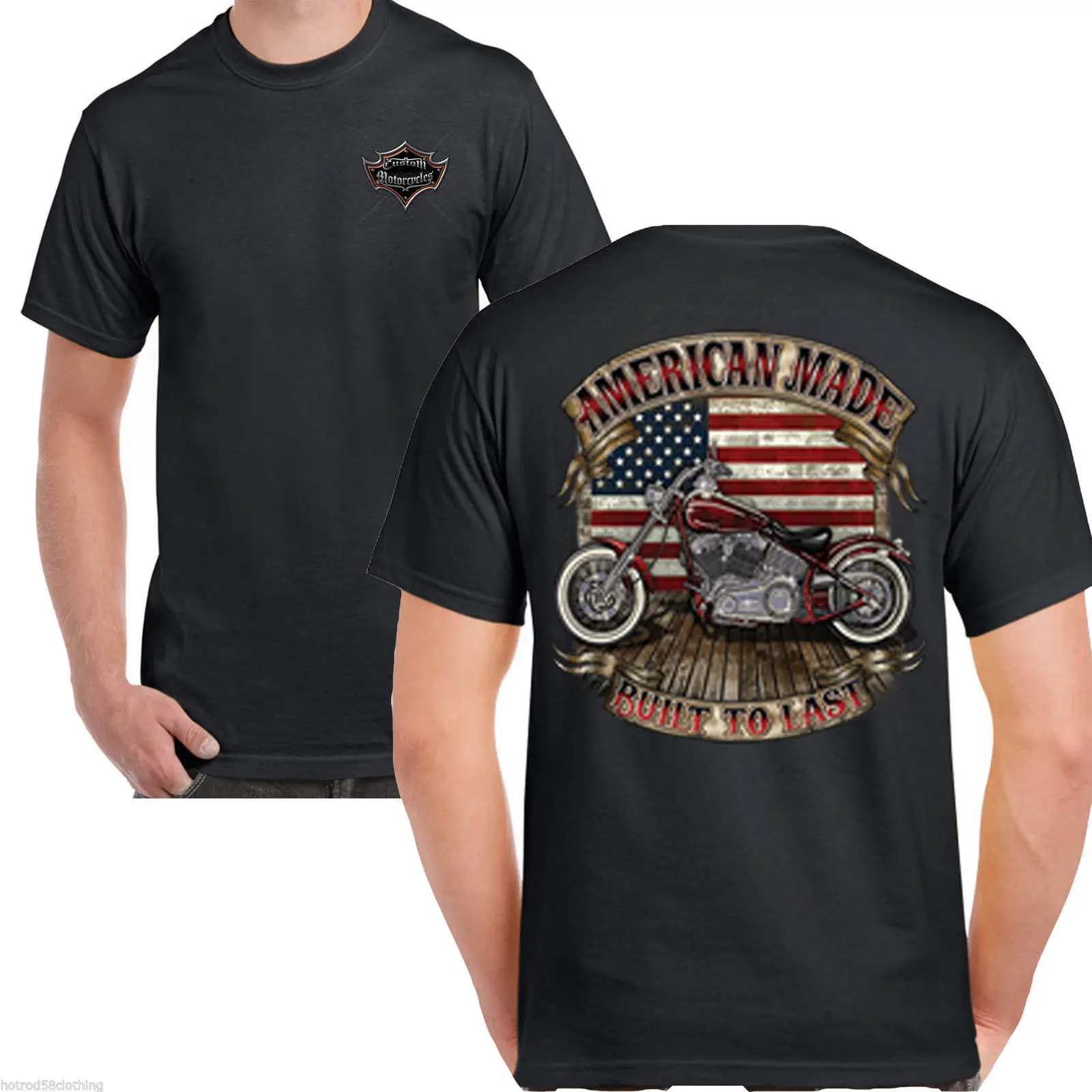

2020 Summer Tee shirt Mens Biker T shirt American Vintage Motorbike Biker Chopper Motorcycle Bobber 211 Custom T-shirt