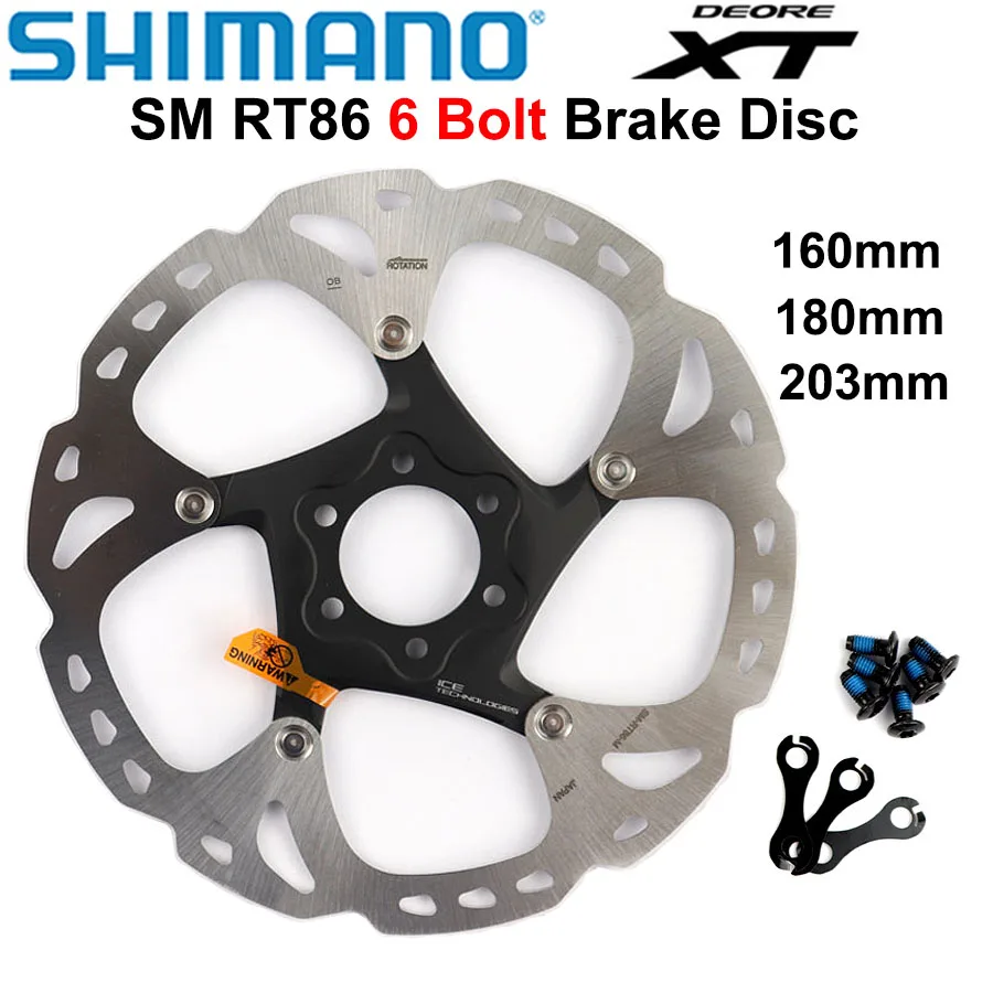 Тормозной диск SHIMANO XT SM RT86 для горных велосипедов 6 болтов M8000 160/180/203