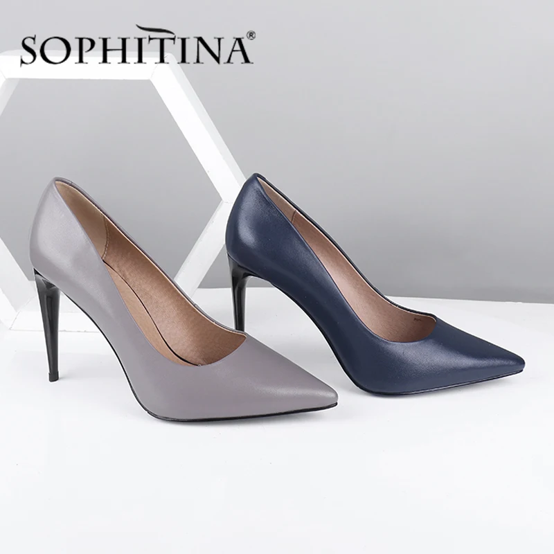 SOPHITINA из натуральной кожи на высоком тонком каблуке женские туфли лодочки сапоги