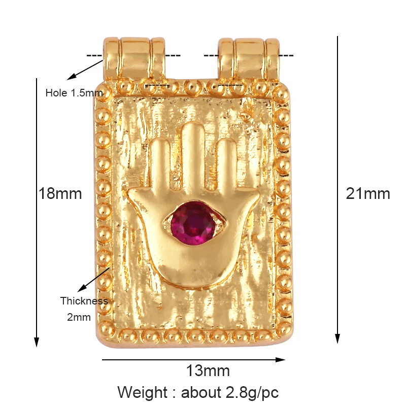 

Green Red Black Twin Two Hole Charm Pendant ,2021 New 18K Real Gold Plated DIY Jewelry Accessories for Necklaces Making