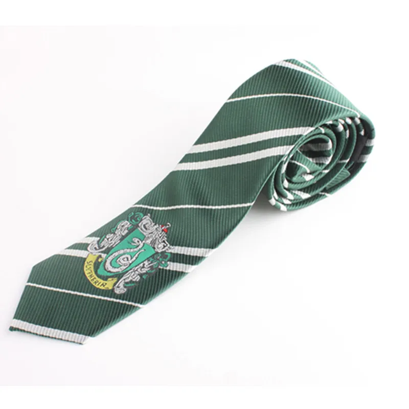 Slytherin tie Айниель Хогвартс школьный шарф для косплея Гермионы грэнджер Костюм Гриффиндор Слизерин Hufflepuff Ravenclaw шарф шейный платок шарф - Цвет: Slytherin tie
