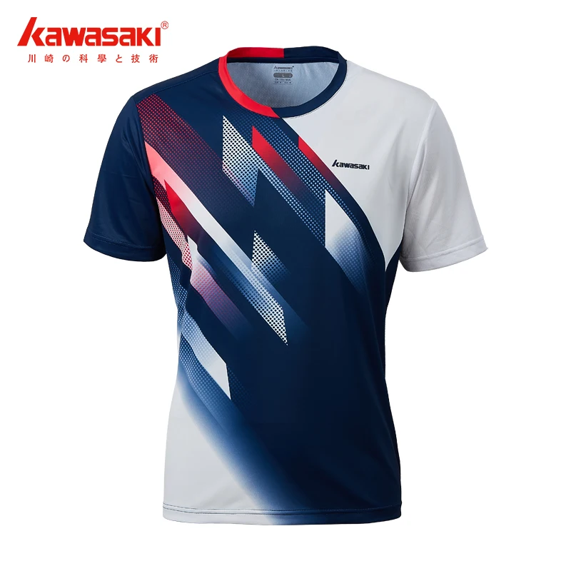 Kawasaki Badminton T-Shirt  Short-Sleeve Training Tennis T-Shirts For Men Breathable Sportswear  ST-Q1310
