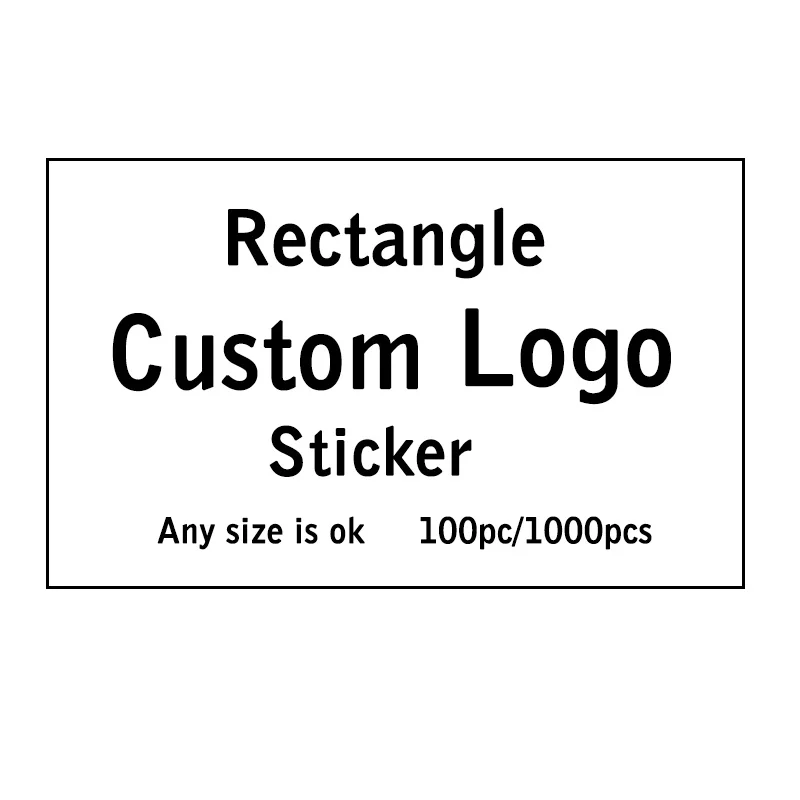 100 шт. прямоугольный логотип на заказ черный и прозрачный фон для упаковки