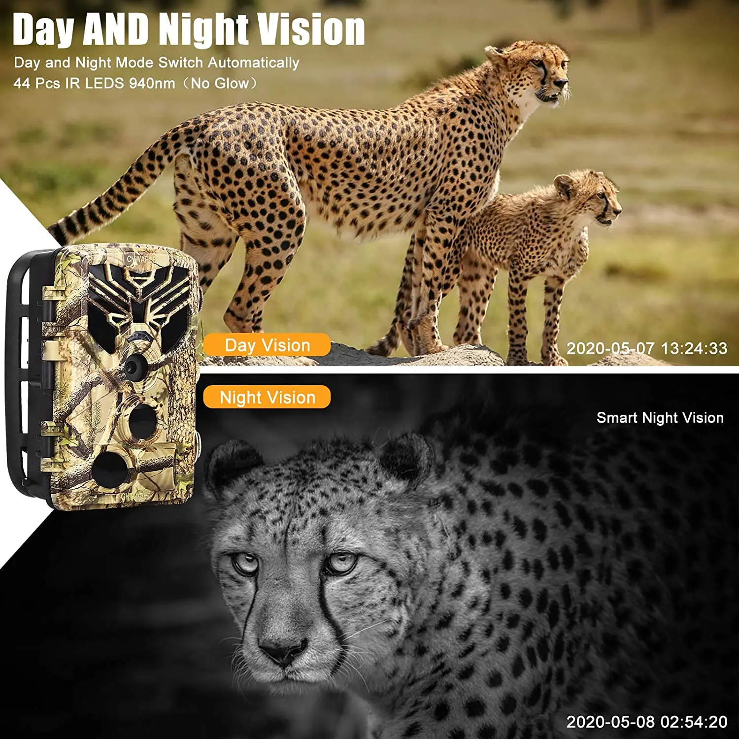 Live Show Trail Camera Wifi APP Remote Control Hunting Cameras 24MP 1296P Night Vision WildPhoto Traps Surveillance | Спорт и