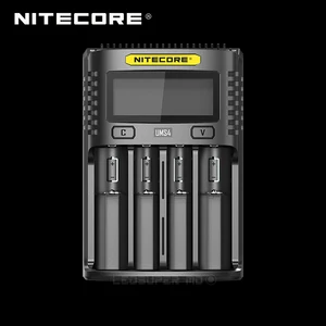 ЖК-дисплей NITECORE UMS4  UMS2 интеллектуальное зарядное устройство с четырьмя слотами USB
