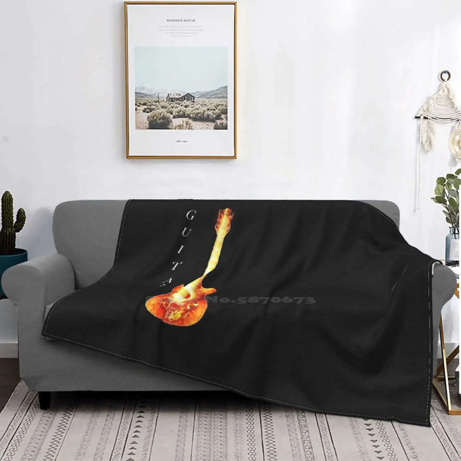 Гитара по низкой цене новый принт новинка модное мягкое теплое одеяло