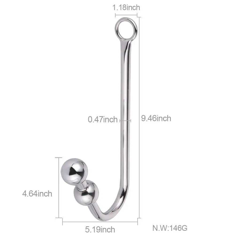 Erotic Adult Product Fetish Sex Slave Games Two Solid Balls Steel Butt Plug Tail Anal Rope Hook Bondage Double Ball Gay Toys |