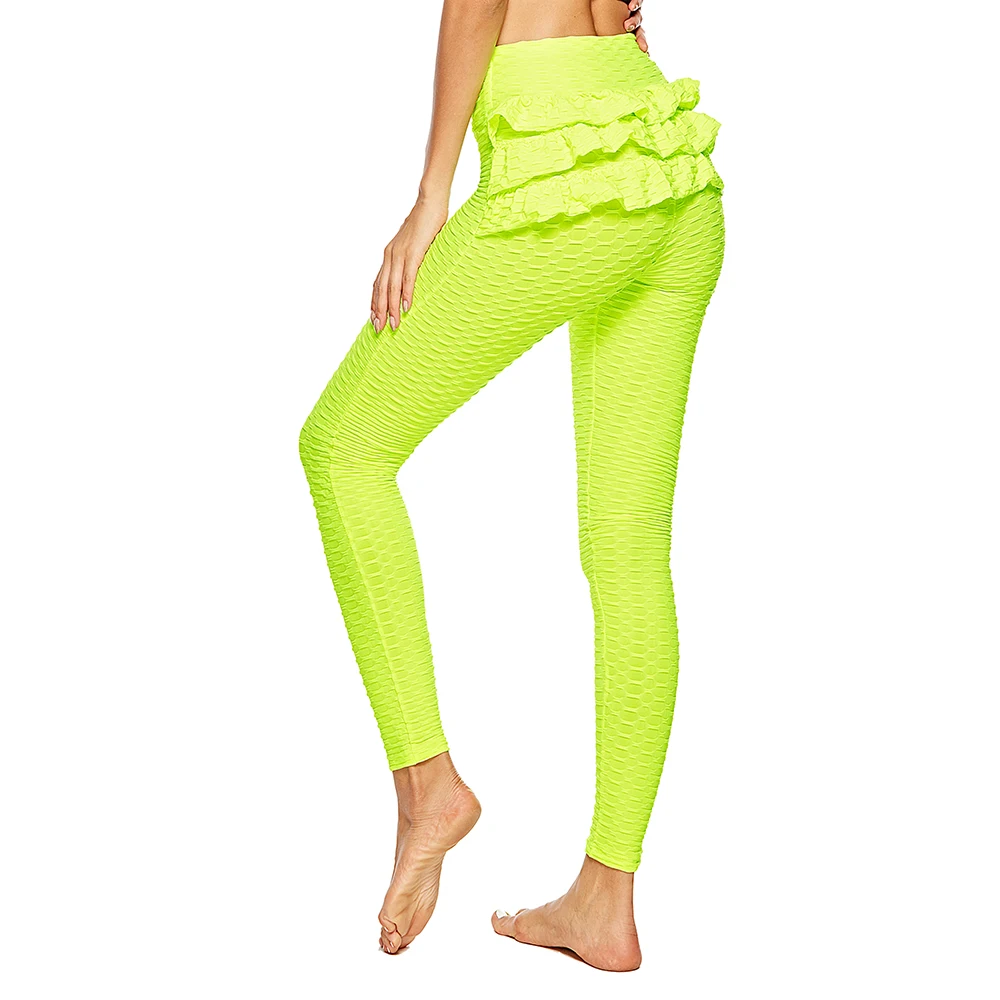 

New Women Fancy Texture Leggings Knitted High Waist Workout Trousers Breathable Sexy Fitness Sexy Hip Push Up Leggings