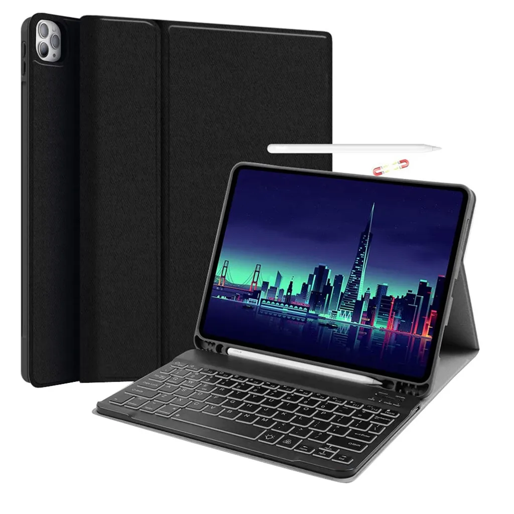 

Bluetooth Keyboard Case Cover Stand with Pencil Holder For iPad Pro 11inch 2020 Backlit