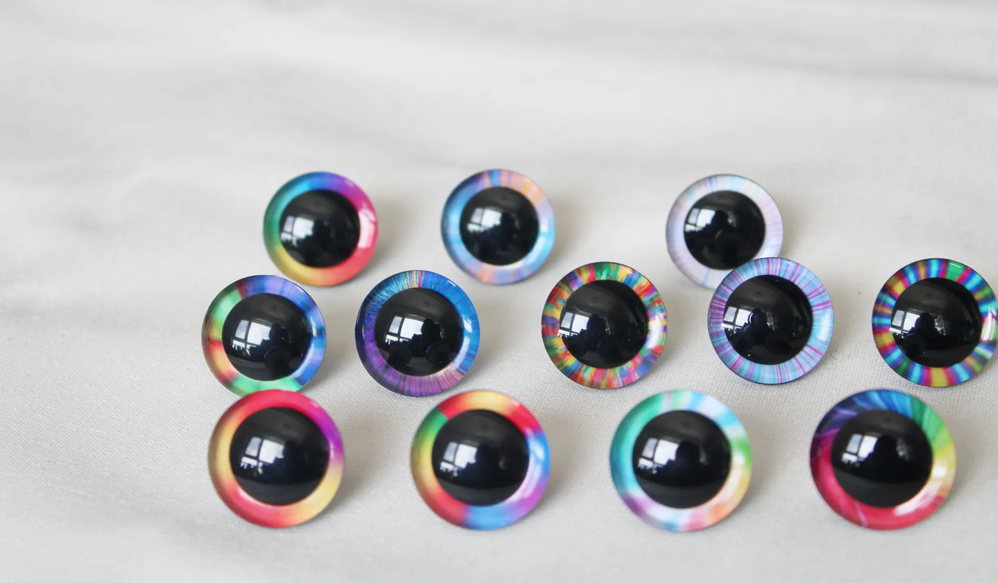 20pcs/lot new 9MM --35mm 3D rainbow colors toy safety eyes Rainbow doll + washer for diy plush doll--R12 | Игрушки и хобби