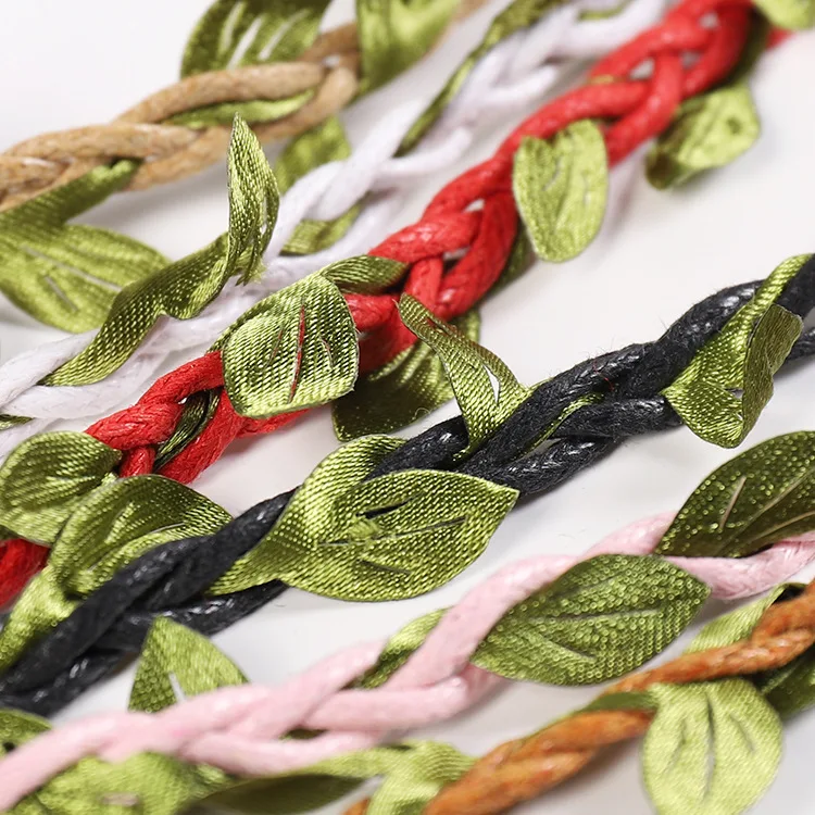 Джутовые искусственные зеленые листья 1 5 см x м|Шнуры| |