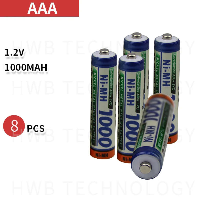 8X Новый чехол для SANYO 1 2 В AAA 1000 мАч третьего поколения Предварительно заряженный