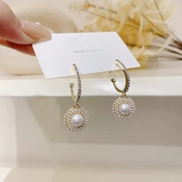 korean vintage baroque pearl earrings s925 silver needle temperament simple high end earrings womens stainless steel jewelry