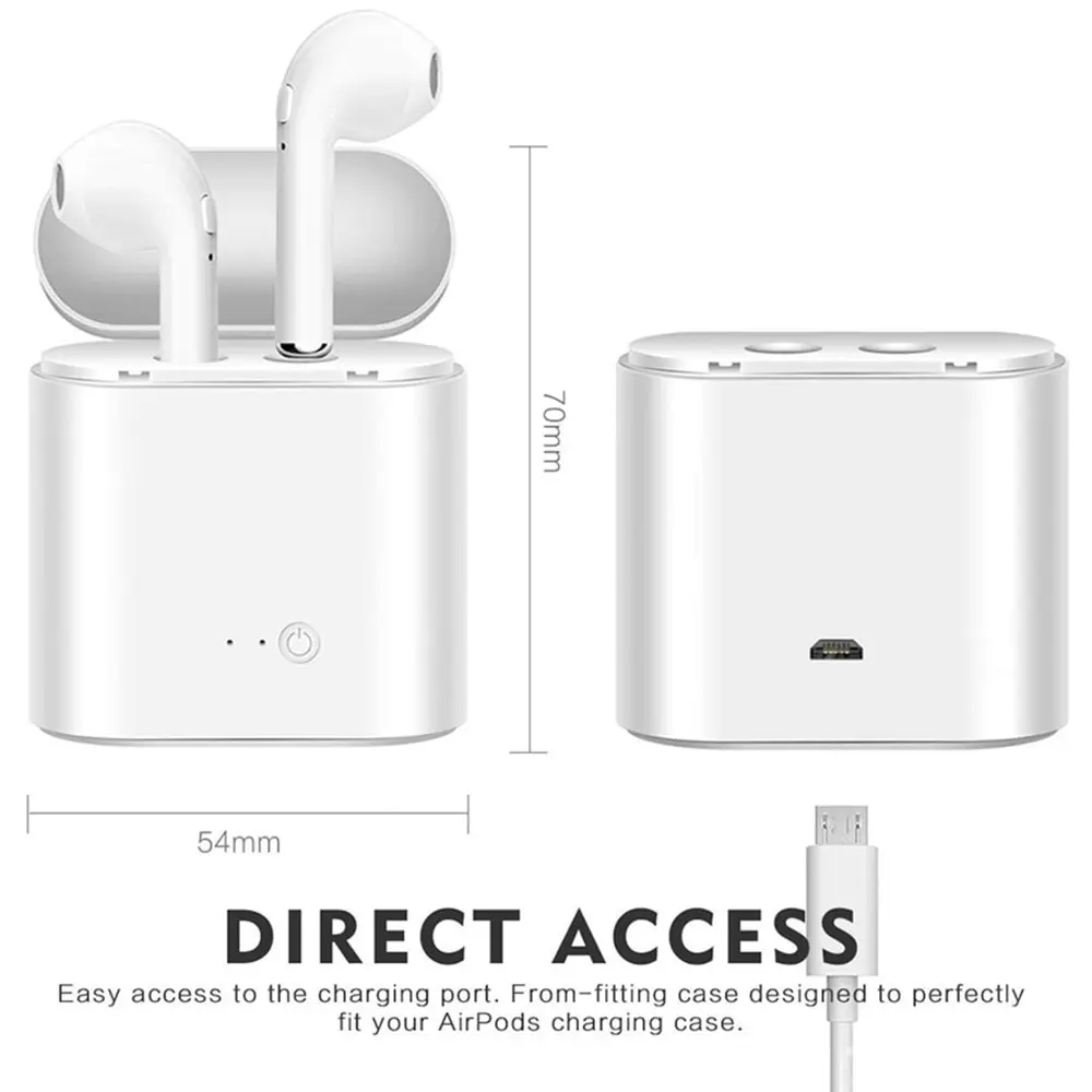 TWS беспроводные наушники Bluetooth наушники I7 спортивные наушники гарнитура i7s i7 с микрофоном для iPhone Xiaomi samsung huawei One Plus LG