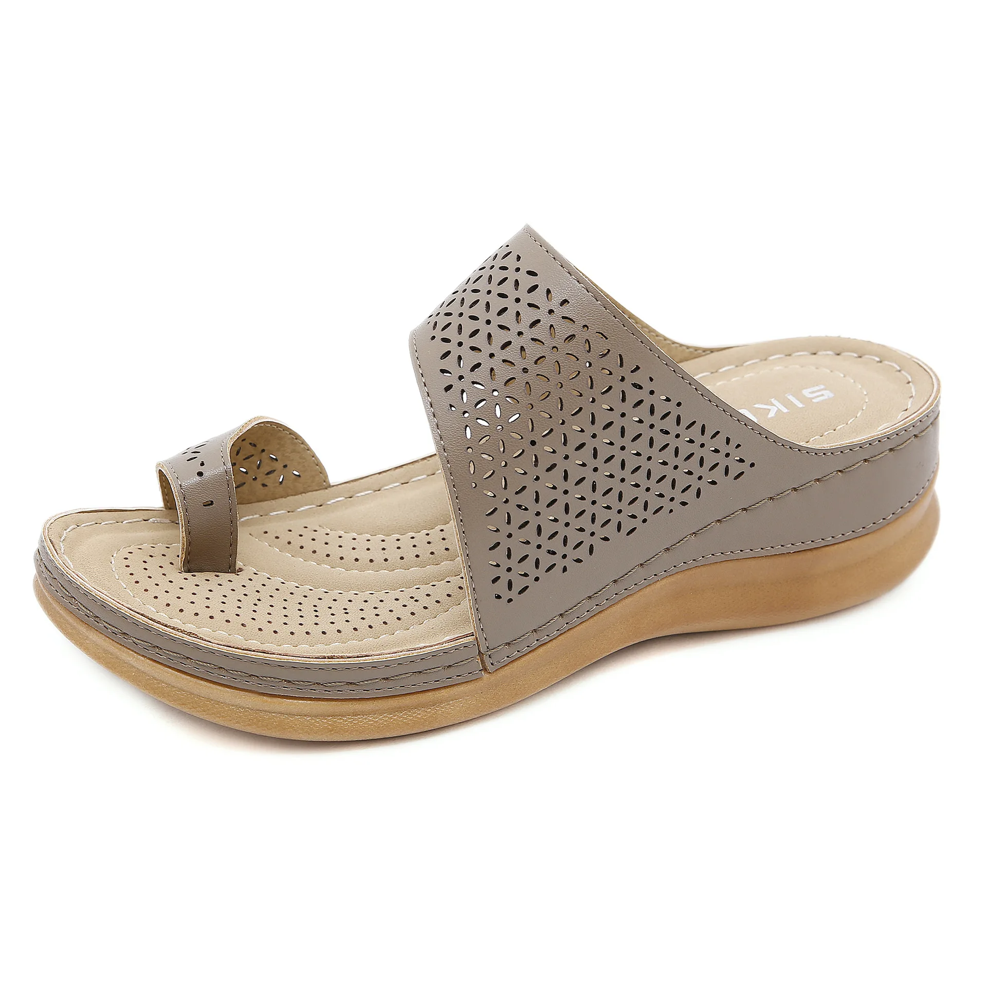 

New 2021 retro summer casual sandals women's light slope with open toe comfortable large size sandals