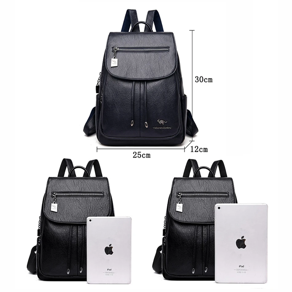 Кожаные рюкзаки высокого качества женский рюкзак вместительный дорожный