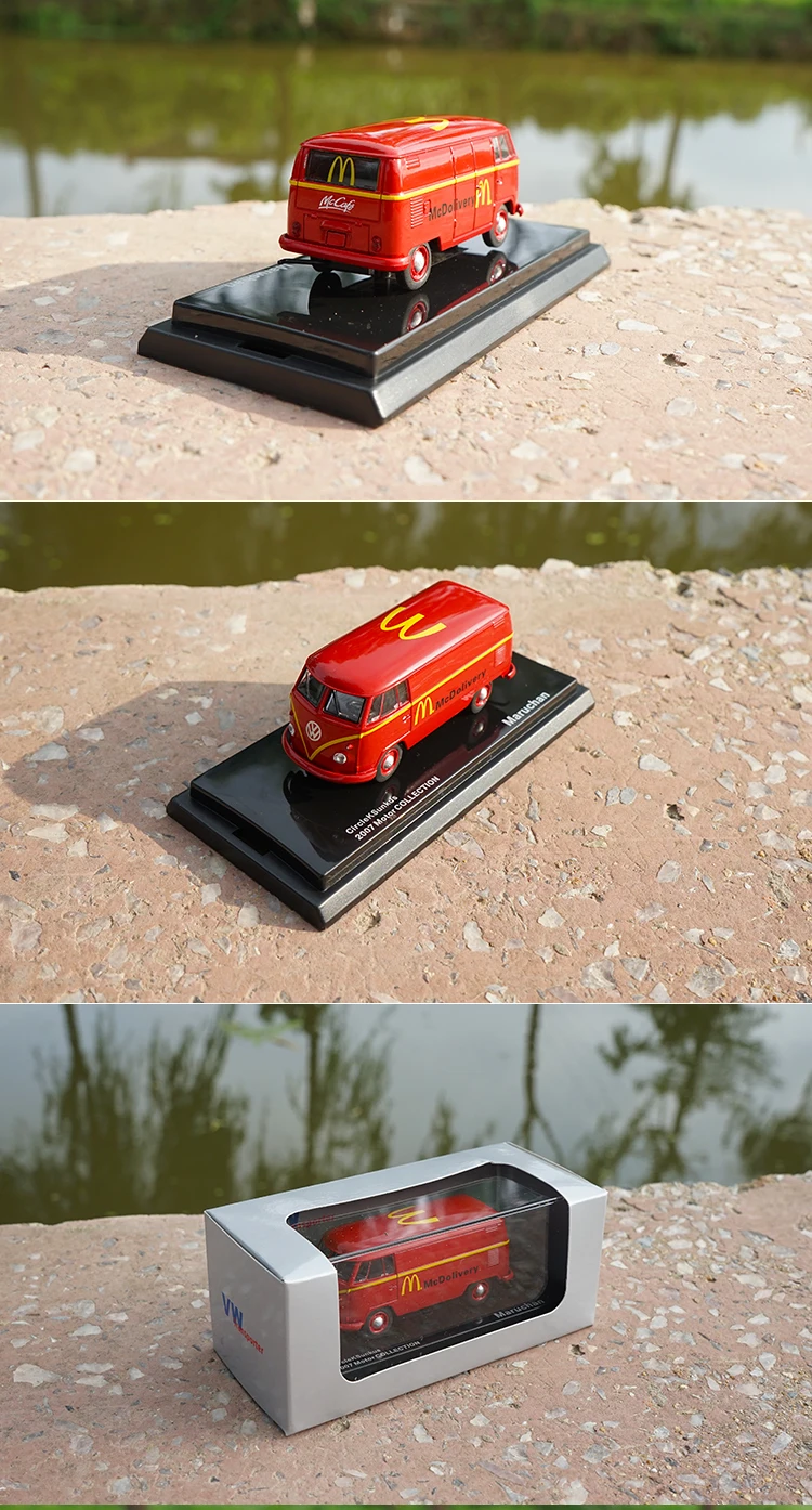 1: 64 VW фургон грузовой автобус T1 литая модель автомобиля игрушки Металлическая Модель автомобиля оригинальная коробка