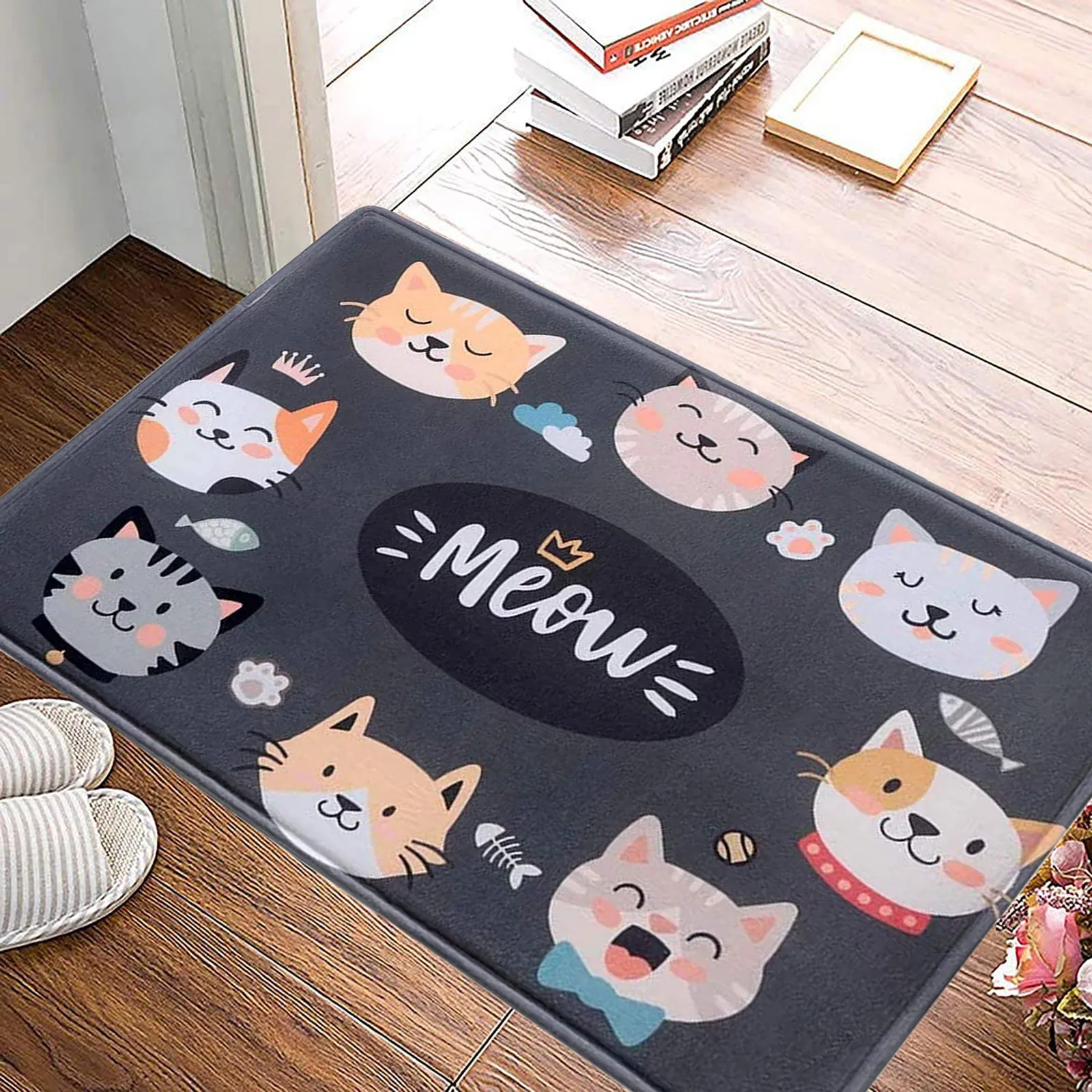 

Welcome Black Cats Decorative Doormat Floor Mat Switch Mat For Indoor Outdoor Cats Bathroom Rug Mat Carpet Mats For Shower
