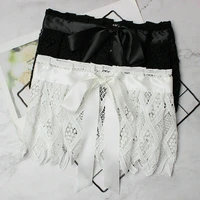 women girdle lace belt waistband embroidery mesh bandaged lace up corset shp