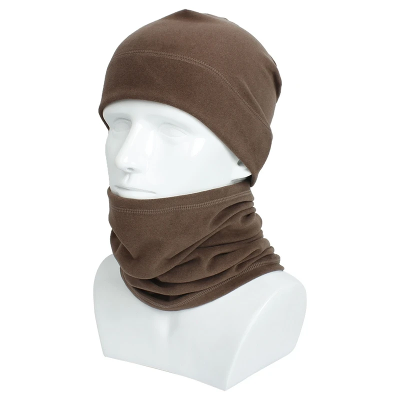 

Unisex Winter Beanie Hat Circle Scarf Set Faux Fleece Windproof Cap Neck Warmer 1015