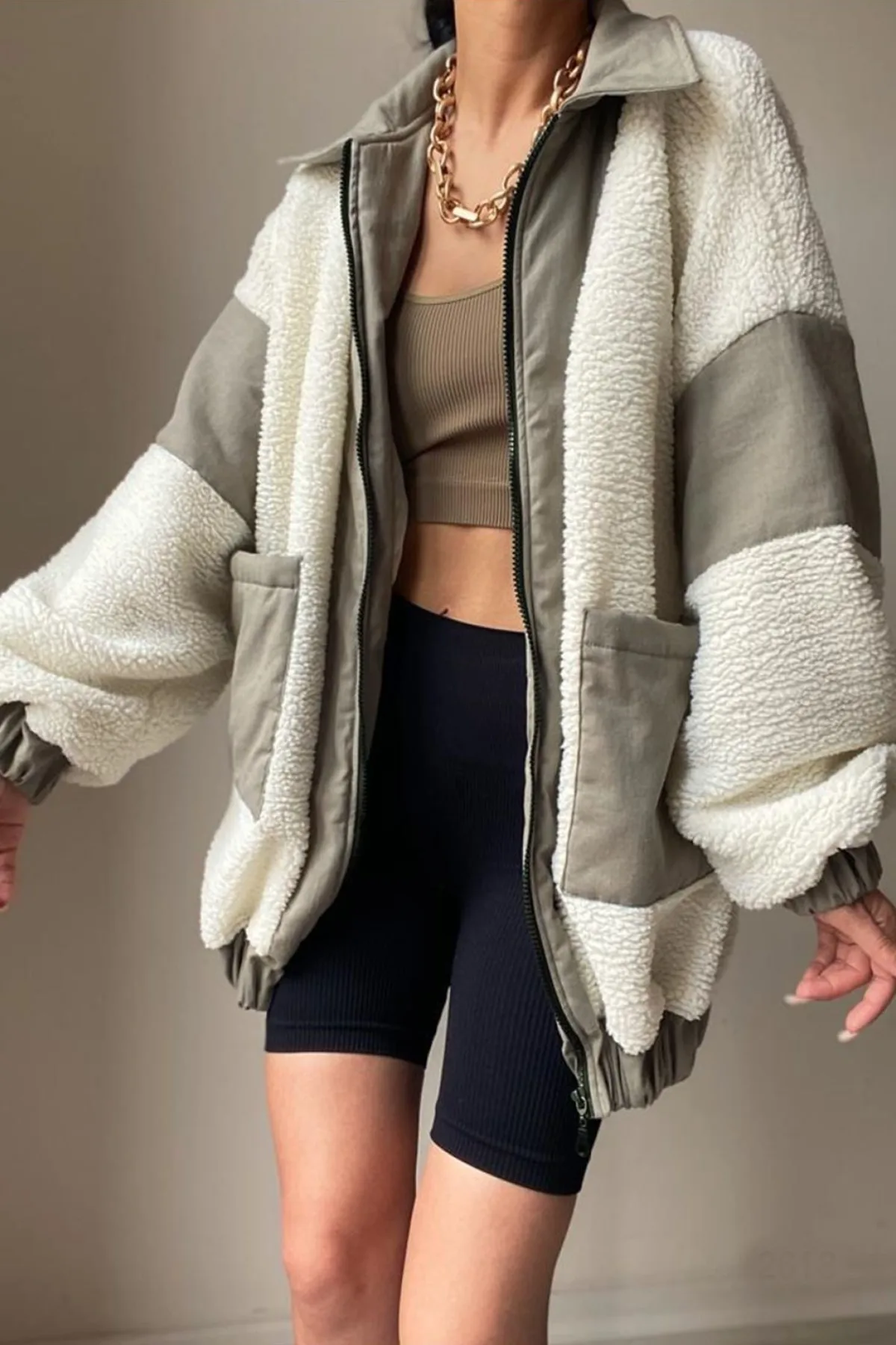 

Garnili Plush Temporary Shed Coat-Ecru