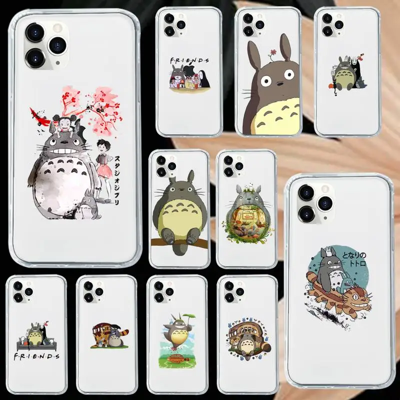 

Totoro Hayao Miyazaki Japan Phone Case Transparent soft For iphone 12 11 13 7 8 6 s plus x xs xr pro max mini