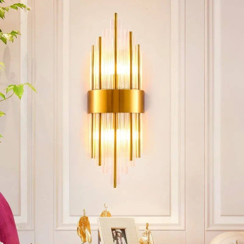 Modern crystal wall lamp gold sconce lights AC110V 220V fashion luxury lustre living room bedroom light fixtures | Освещение