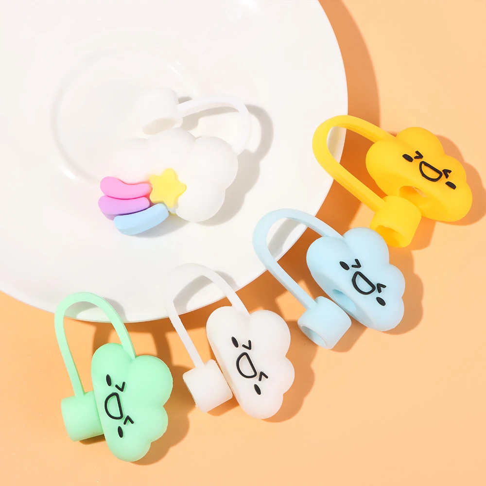 Милая силиконовая соломенная заглушка многоразовая Крышка для питьевой пыли