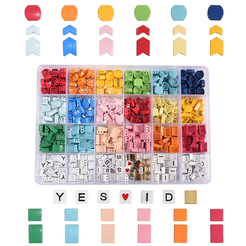 

480pc/box nomination alphabet beads rainbow honeycomb beeds tile tila beads myuki hematite letterbeads vsco girl acessorios 2020