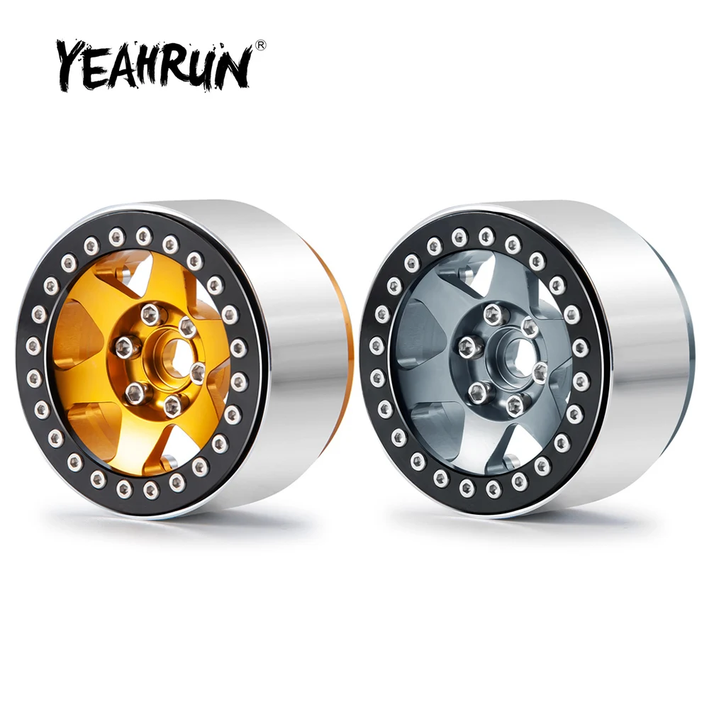 

YEAHRUN Metal Alloy 2.2inch 35mm Beadlock Wheel Rims Hubs for Axial SCX10 II 90046 Wraith TRAXXAS TRX-4 1/10 RC Crawler Car Part