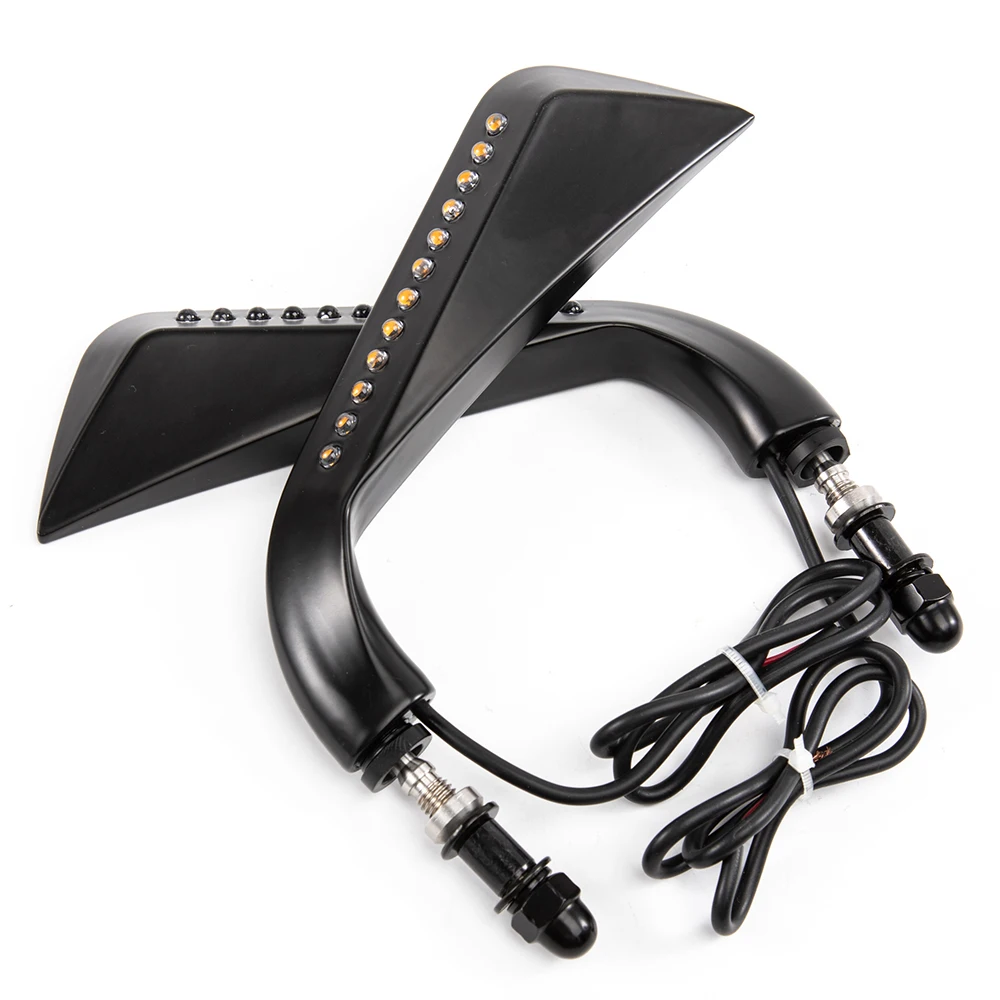 

Classic Black Chrome Motorcycle Mirrors 8mm Thread Rear View Mirror turn signals For Harley XL 883 Road King CB400 GN250