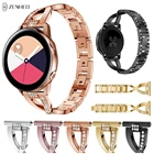 Ремешок металлический 20 мм для Samsung Gear S2 ClassicGalaxy Watch 42 ммGalaxy Watch Active 1 2, браслет со стразами для наручных часов