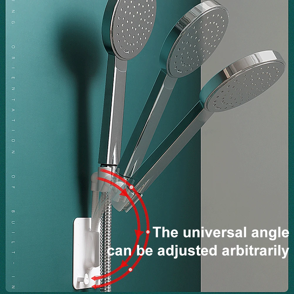 

4pcs/set 360 Degree Rotation Shower Head Holder ABS Accessoires Easy Install With 2 Hooks Adjustable Wall Mounted Self-adhesive