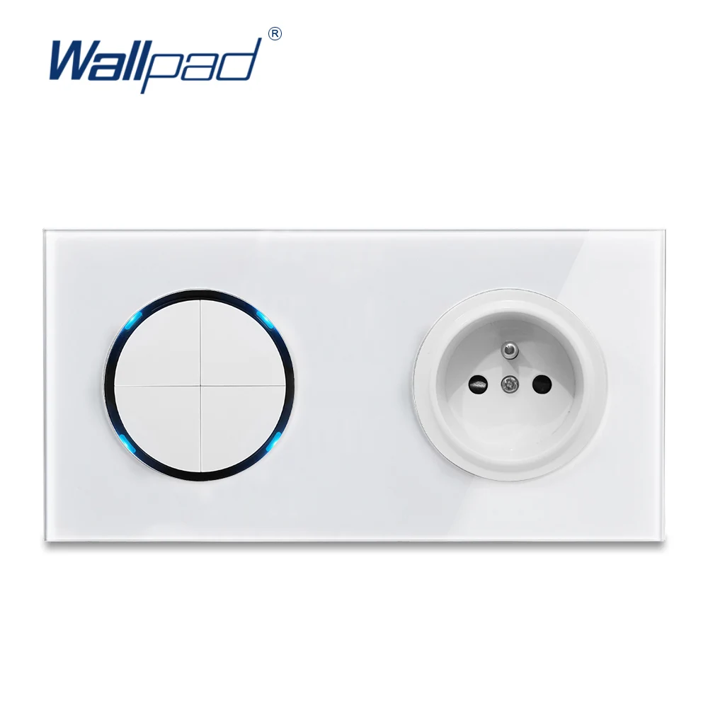 4 клавиши 2 канала европейская французская розетка роскошная панель из