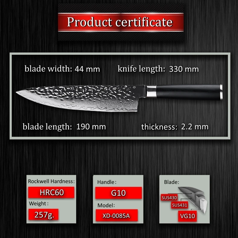 Японский нож шеф-повара кухонные ножи из высокоуглеродистой нержавеющей стали