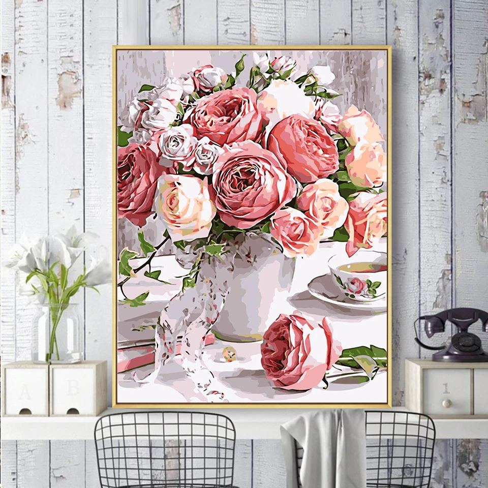 Раскраска по номерам для взрослых AZQSD уникальный подарок сделай сам раскраска