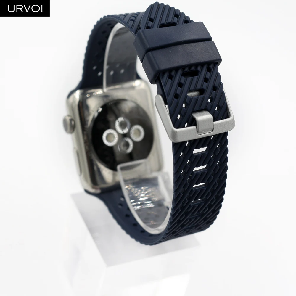 URVOI спортивный ремешок для Apple Watch series 5 4 3 2 1 iWatch 40 44 мм Мягкий TPE наручные часы с
